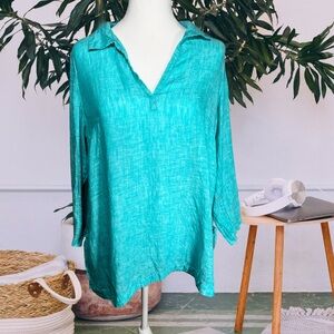 🌊Isaac Mizrabi🌊 Linen Swimsuit Cover-Up